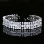Three-layer Cubic Zirconia Chain Bracelet B3870