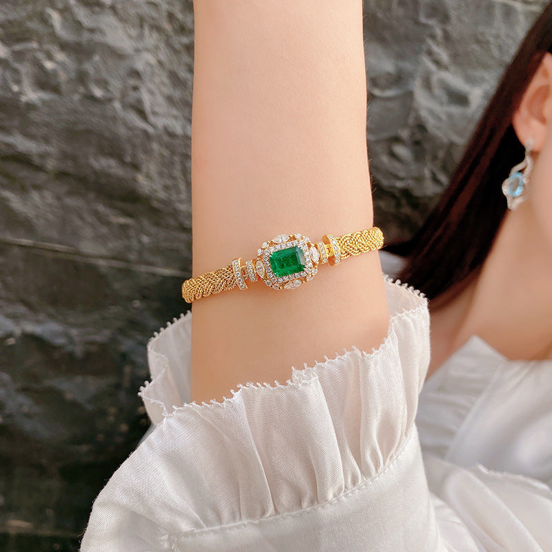 Emerald Cubic Zirconia Bracelet B3878