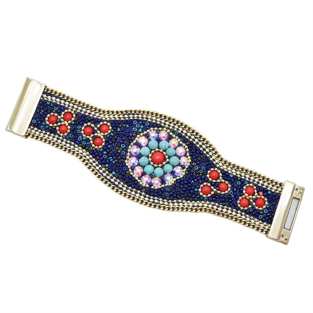 Behemia Seed Bead Magnetic Bracelet B3879