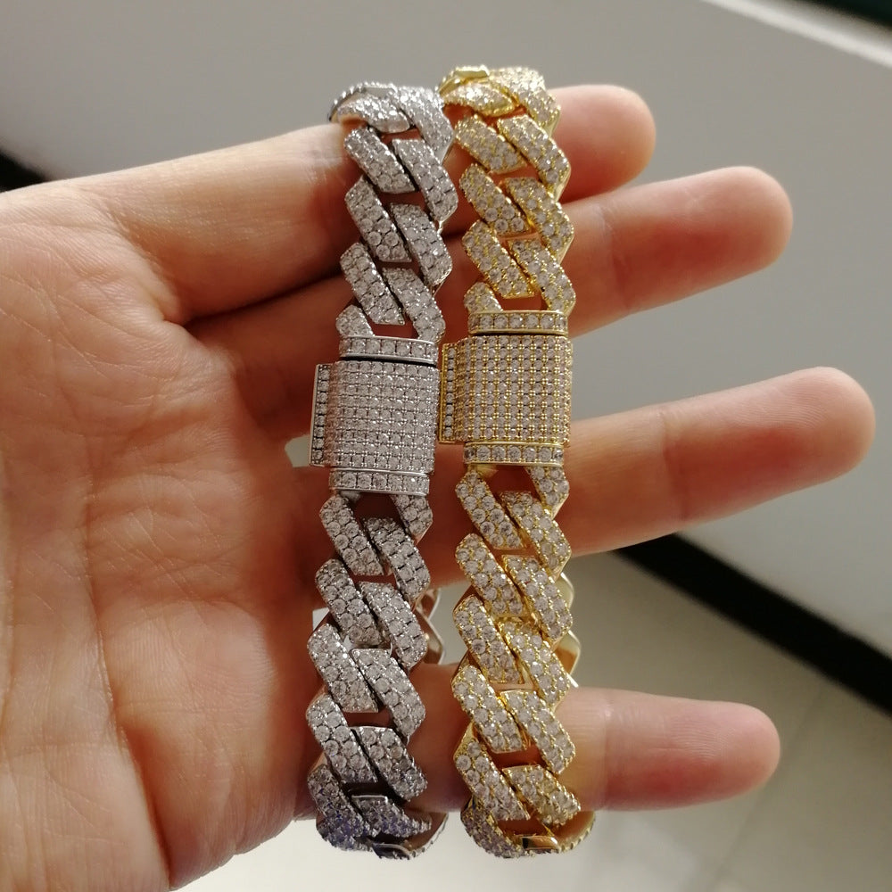 Rhombus Cubic Zirconia Chains Bracelet B3885