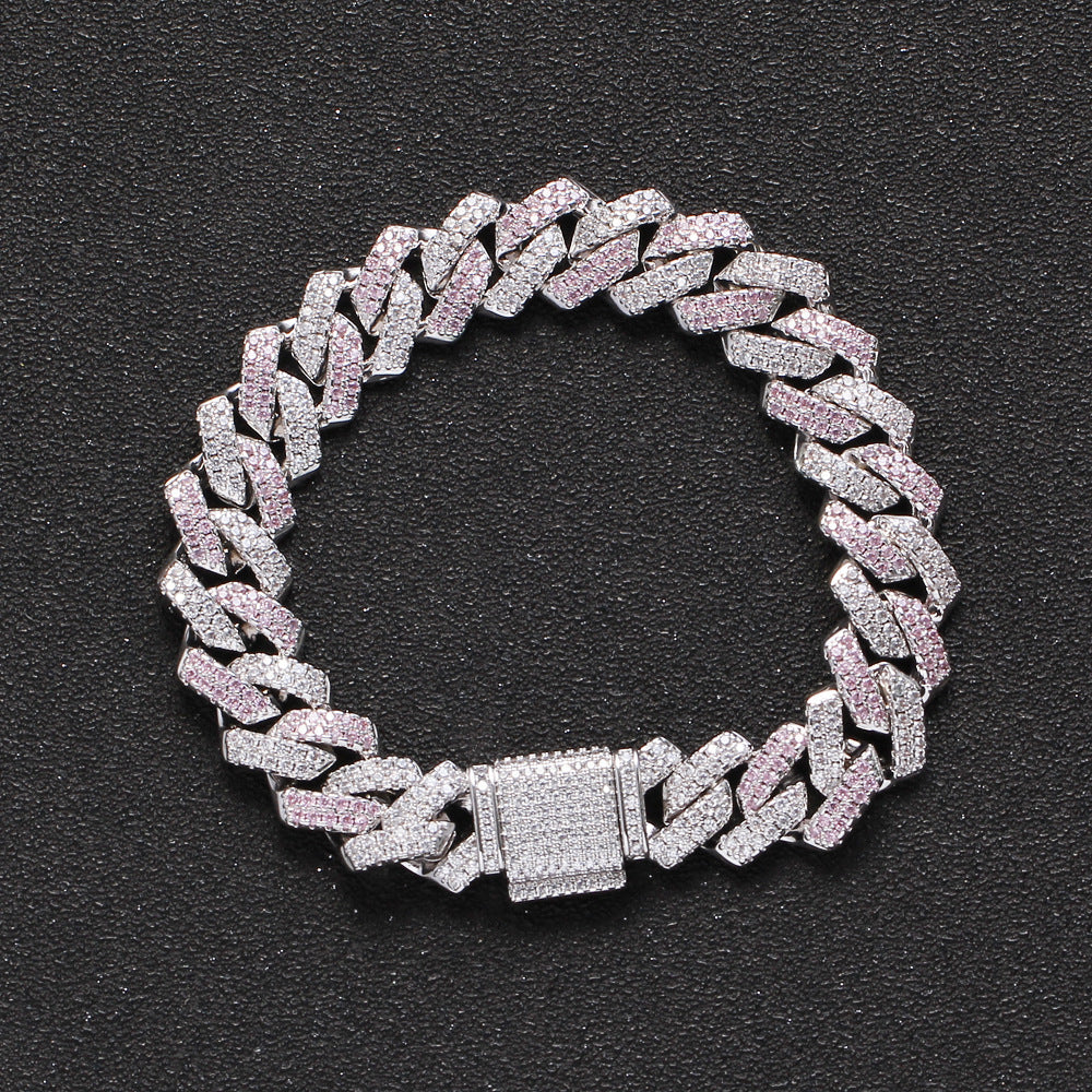 Rhombus Cubic Zirconia Chains Bracelet B3885