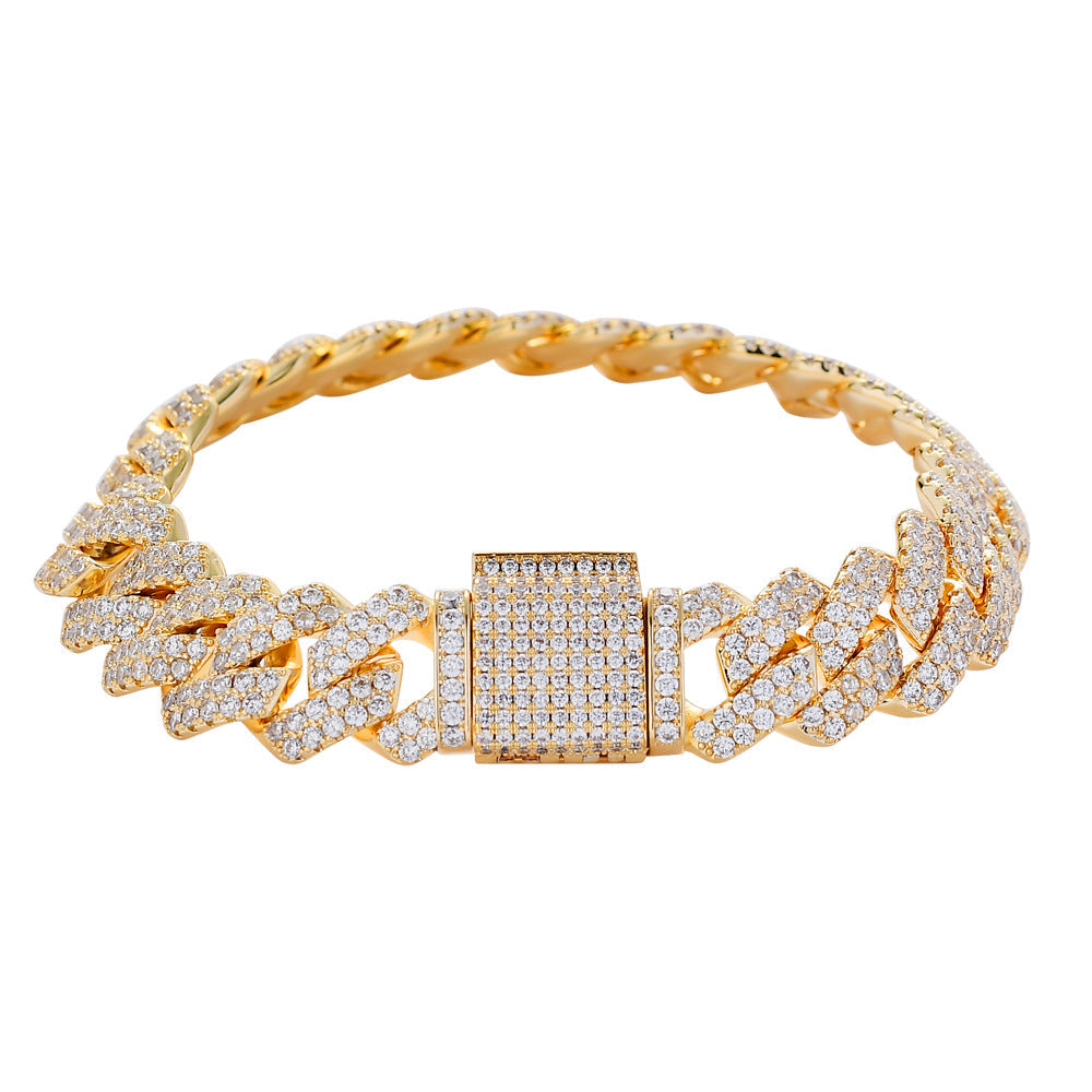 Rhombus Cubic Zirconia Chains Bracelet B3885