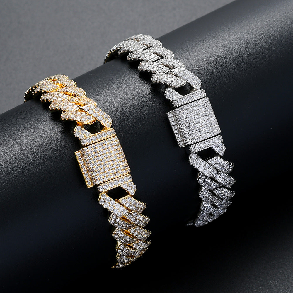 Rhombus Cubic Zirconia Chains Bracelet B3885