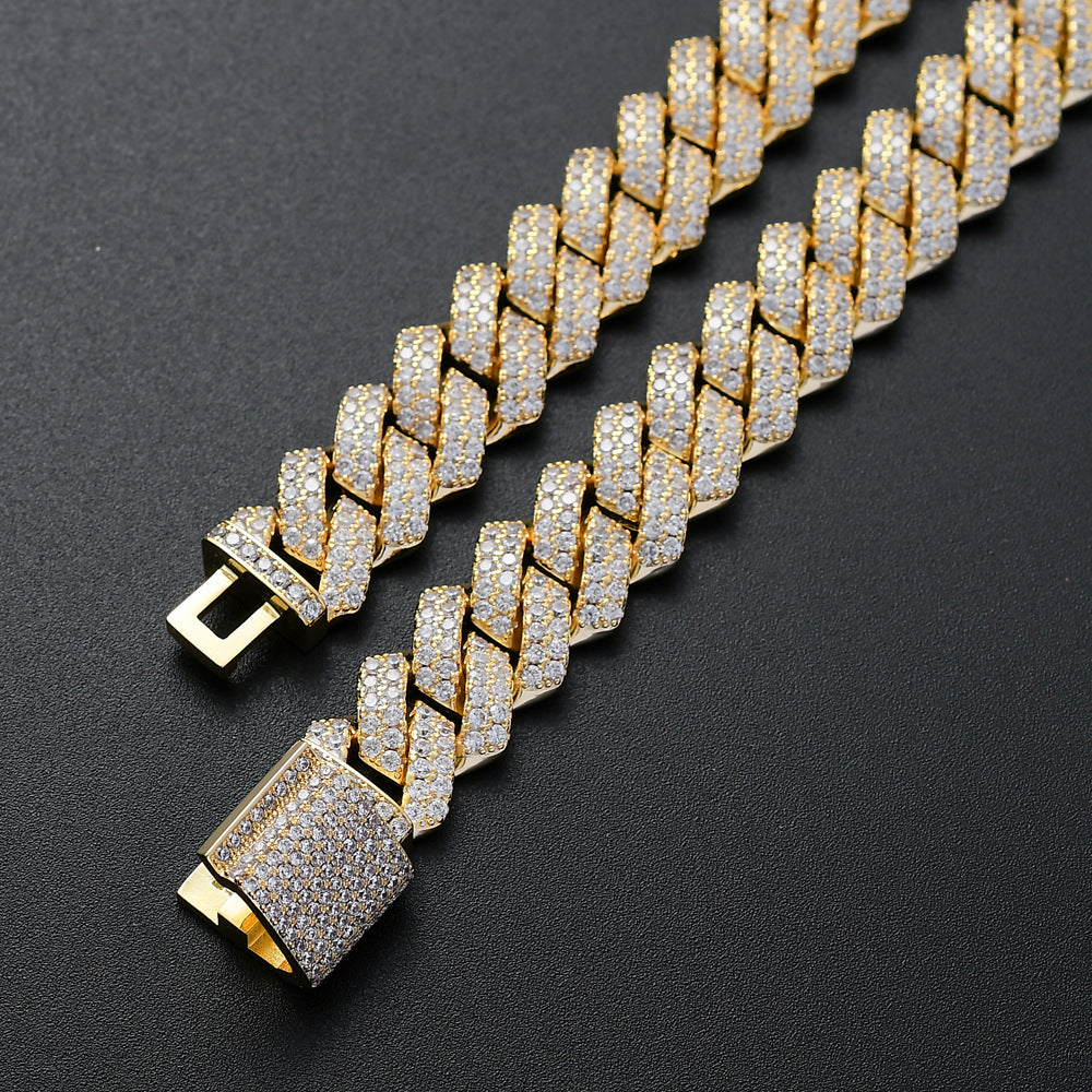 Rhombus Cubic Zirconia Chains Bracelet B3885
