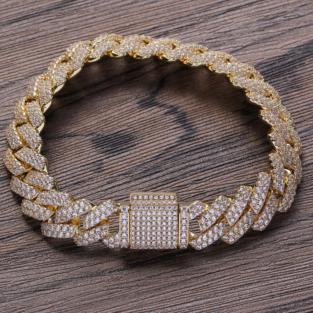 Rhombus Cubic Zirconia Chains Bracelet B3885