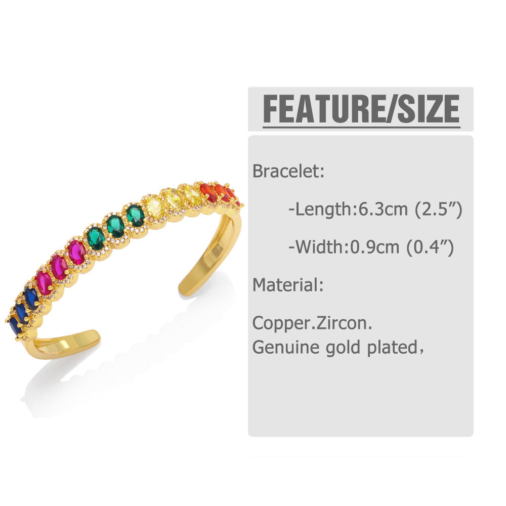 Geometry Cubic Zirconia Cuff Bracelet B3902