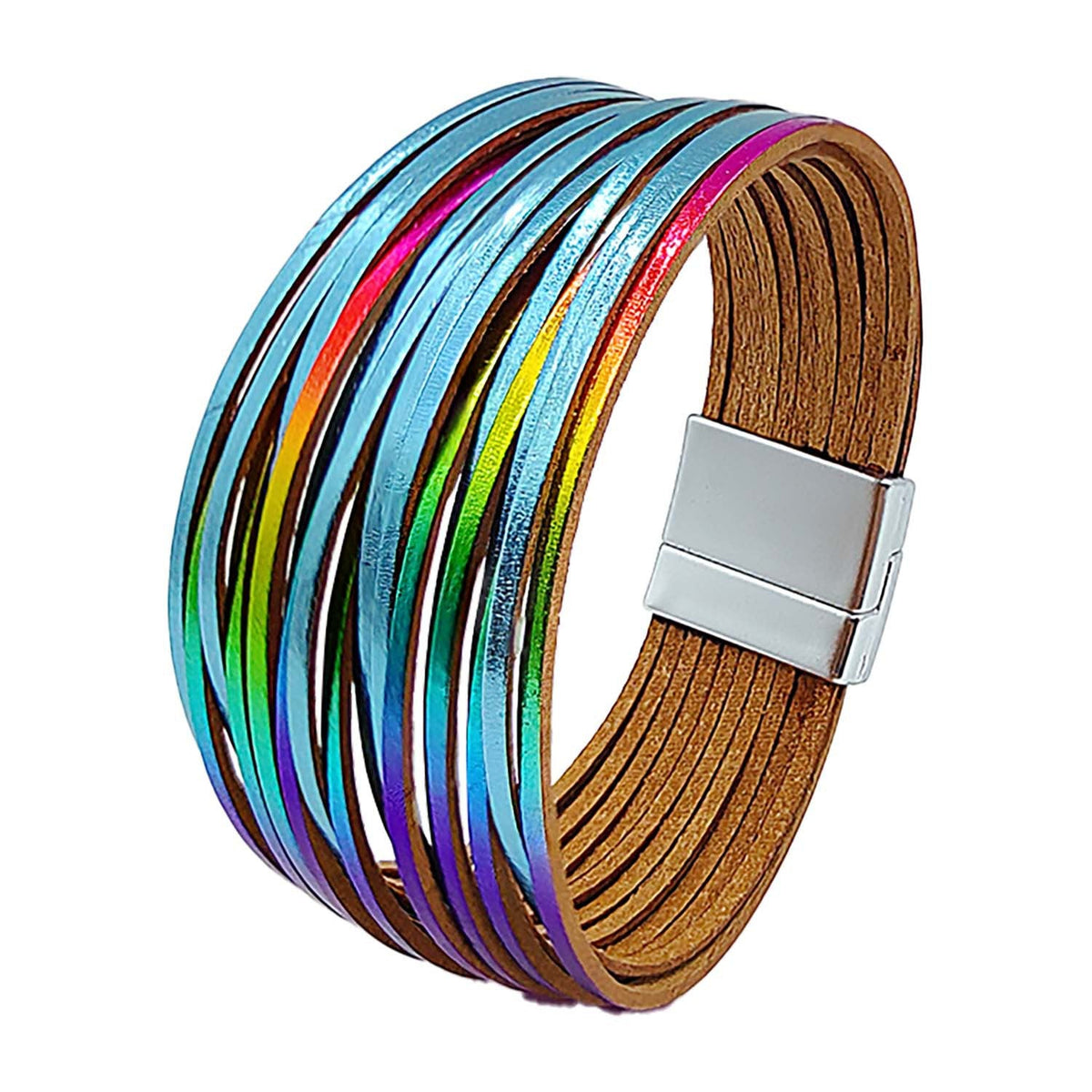Multicolor Leatherette  Magnetic Bracelet B3921