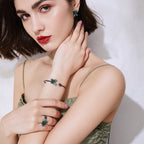 Butterfly Leaf Cubic Zirconia Cuff Bracelet B3930