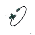 Butterfly Leaf Cubic Zirconia Cuff Bracelet B3930