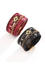 Evil Eye Pu Leather Magnetic Bracelet B3933