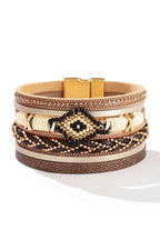 Evil Eye Pu Leather Magnetic Bracelet B3933