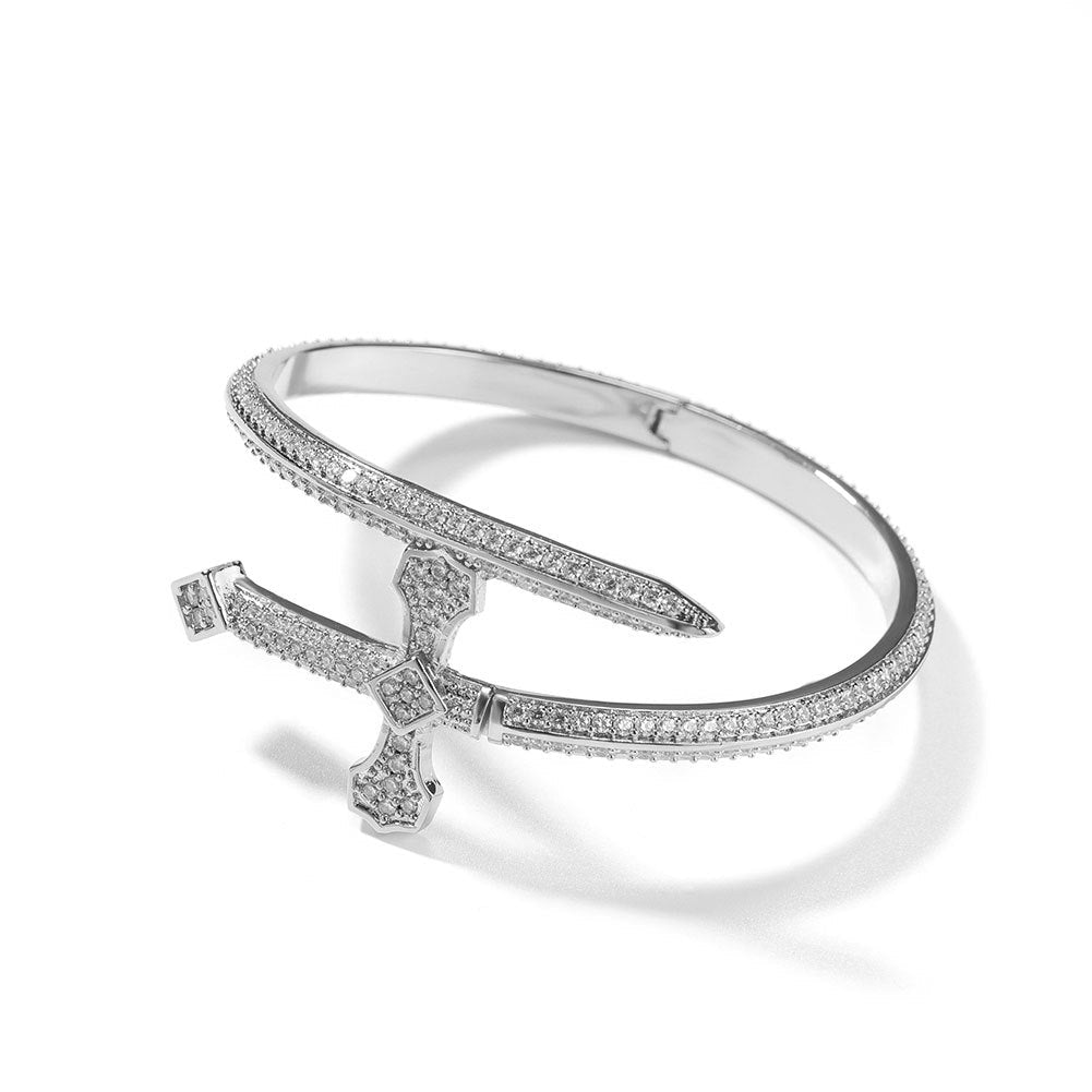 Sword Cross Cubic Zirconia Bracelet B3940