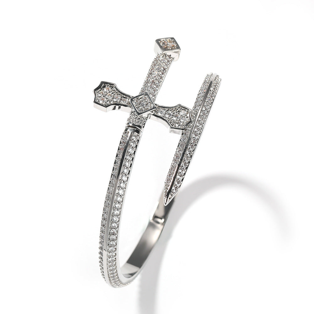 Sword Cross Cubic Zirconia Bracelet B3940