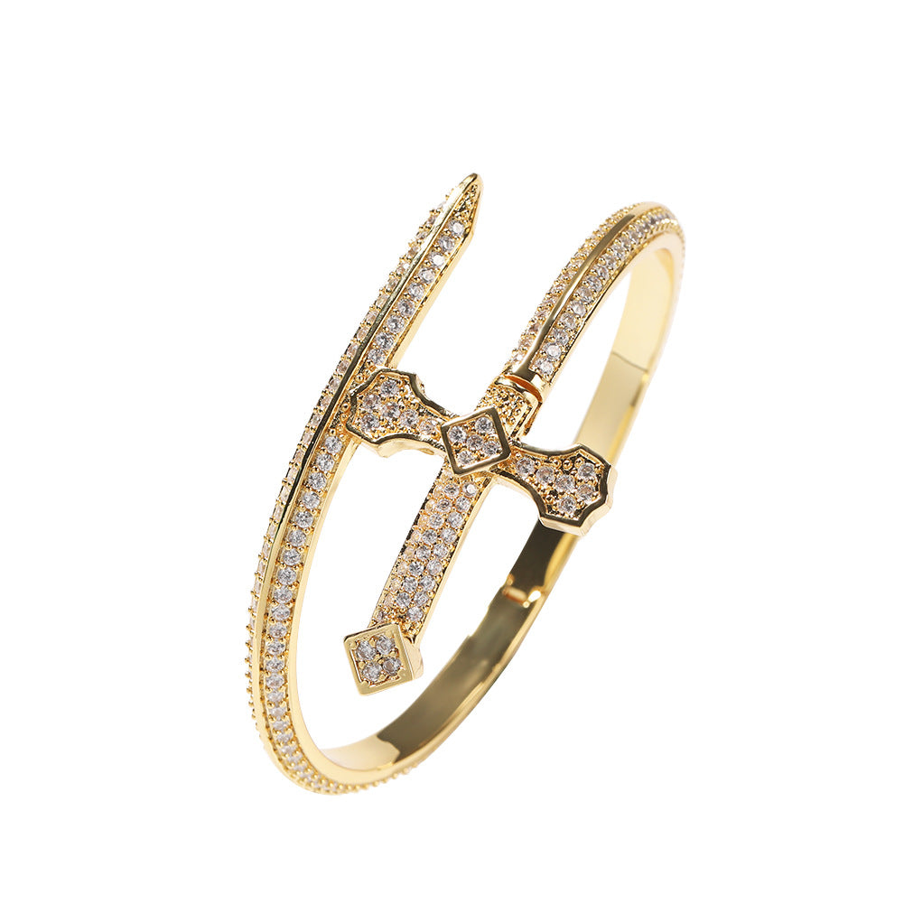 Sword Cross Cubic Zirconia Bracelet B3940
