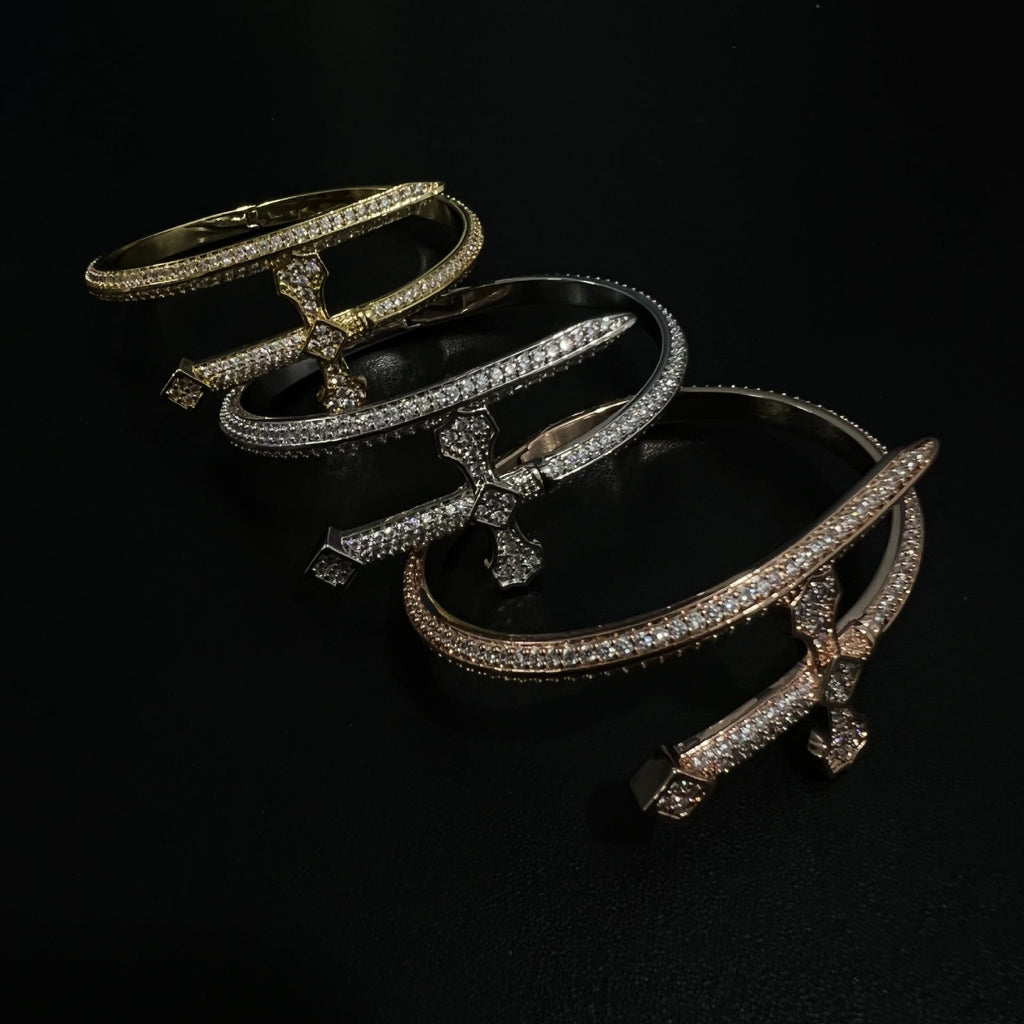 Sword Cross Cubic Zirconia Bracelet B3940
