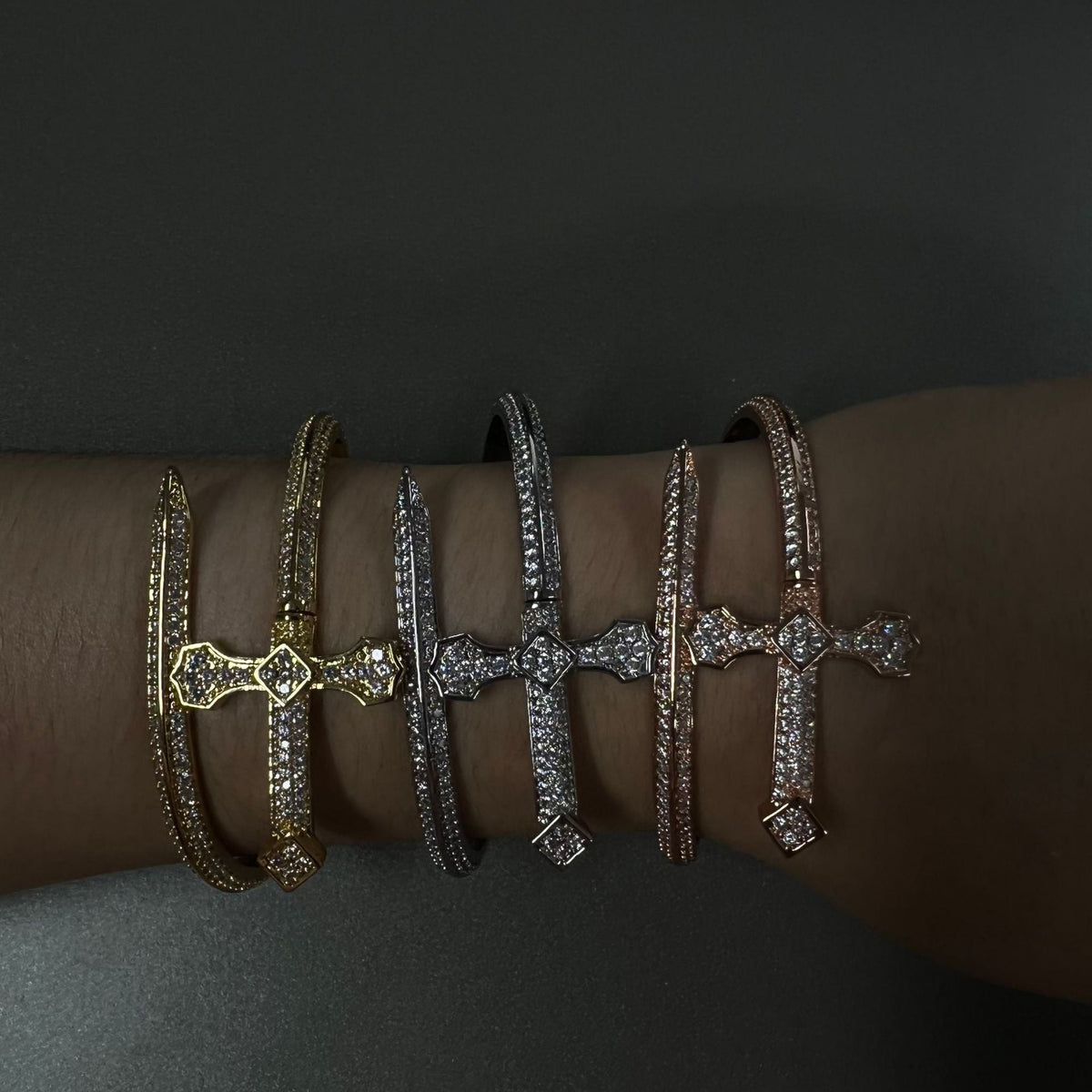 Sword Cross Cubic Zirconia Bracelet B3940