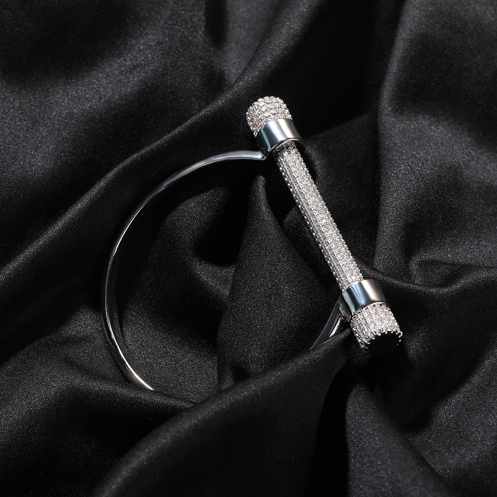 Horseshoe Shape Cubic Zirconia Chain Bracelet B3941
