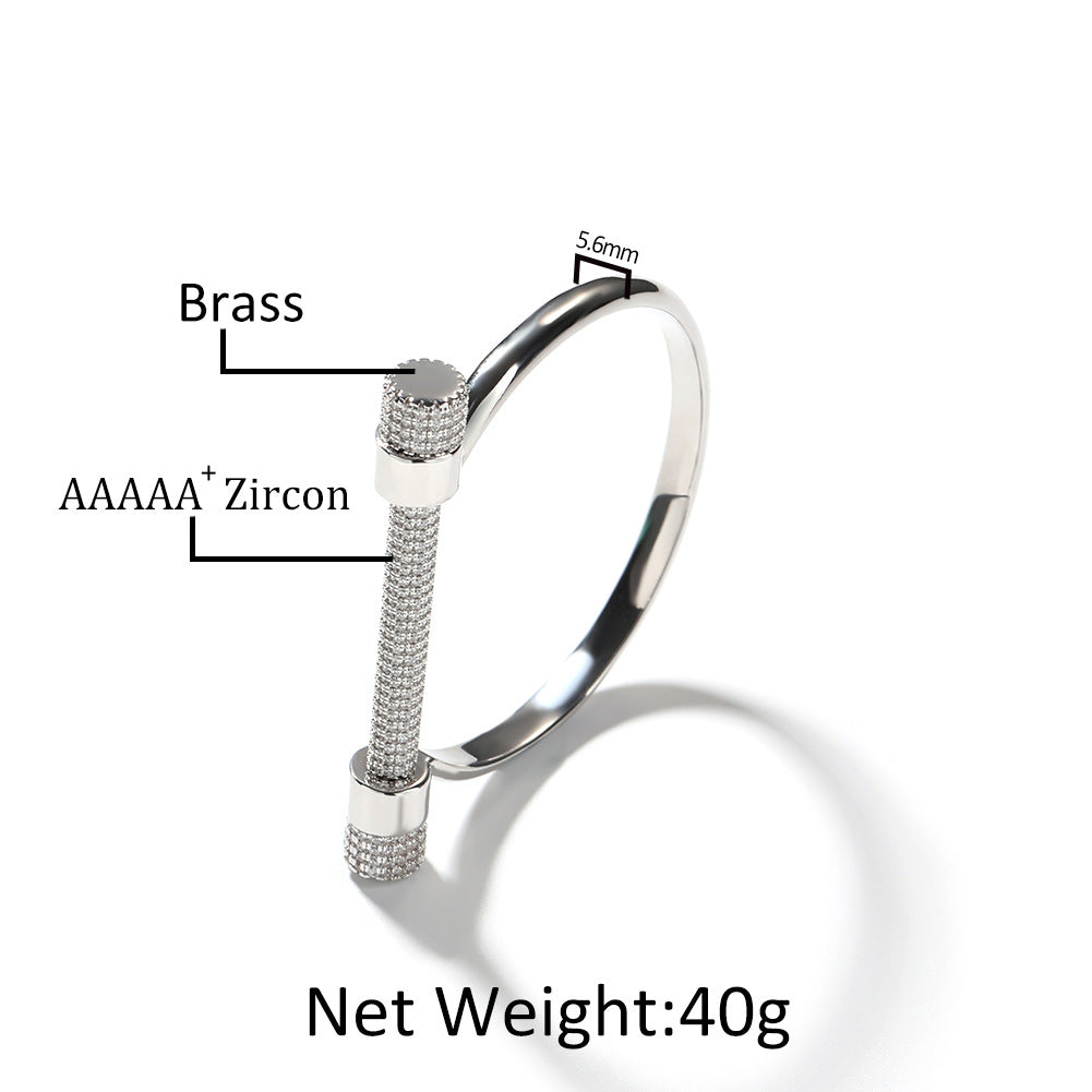 Horseshoe Shape Cubic Zirconia Chain Bracelet B3941
