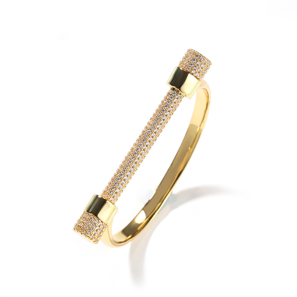 Horseshoe Shape Cubic Zirconia Chain Bracelet B3941