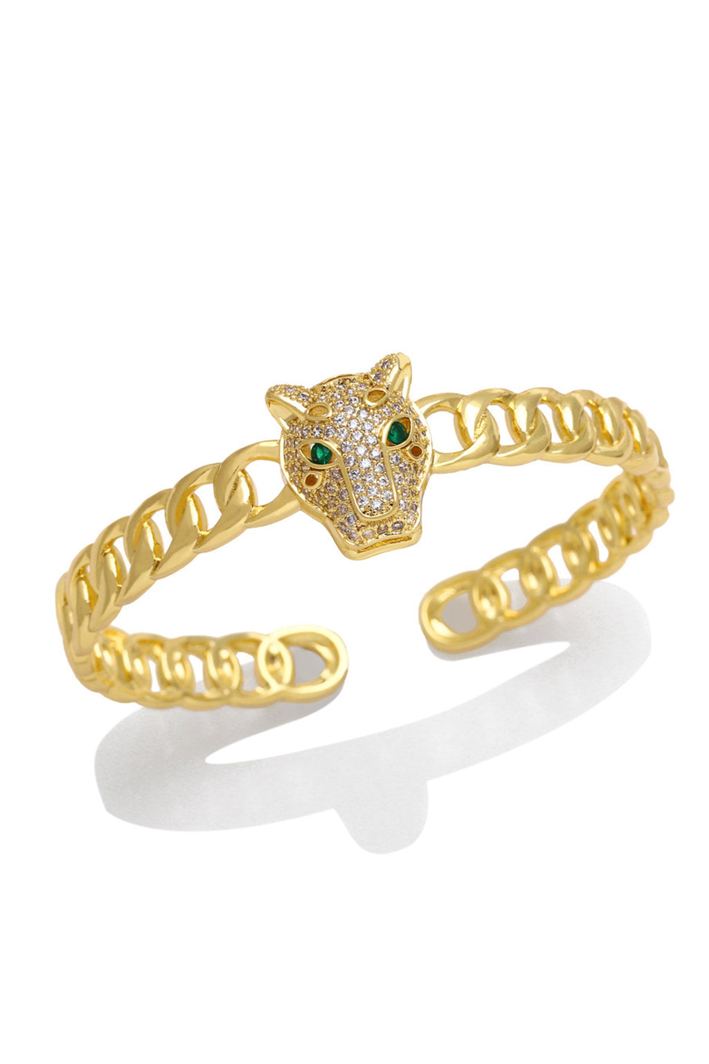 Leopard Cubic Zirconia Cuff Bracelet B3946