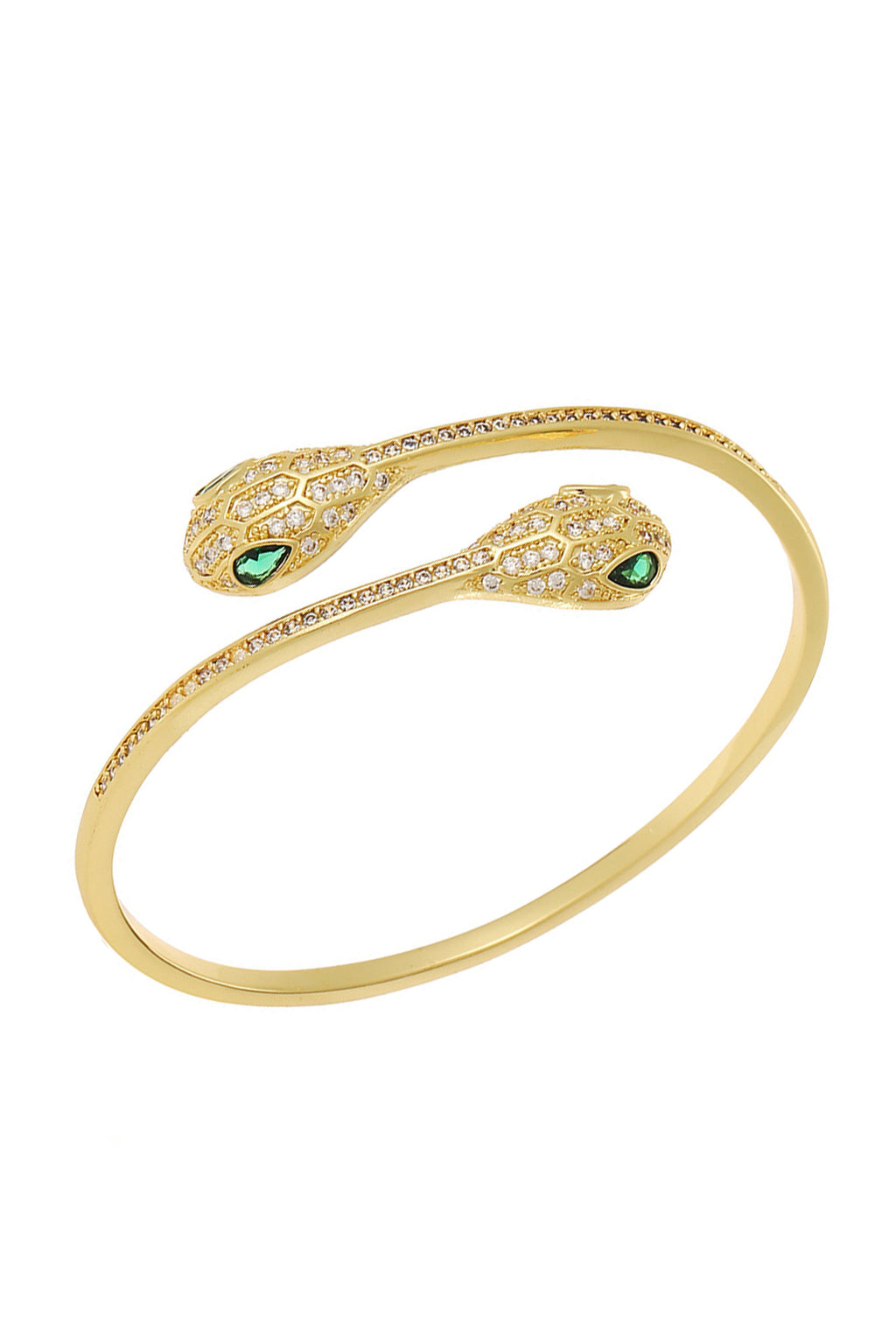 Snake Head Cubic Zirconia Cuff Bracelet B3957