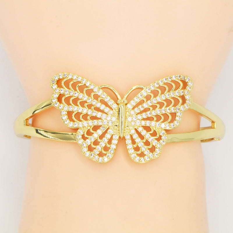 Butterfly Cubic Zirconia Cuff Bracelet B3960