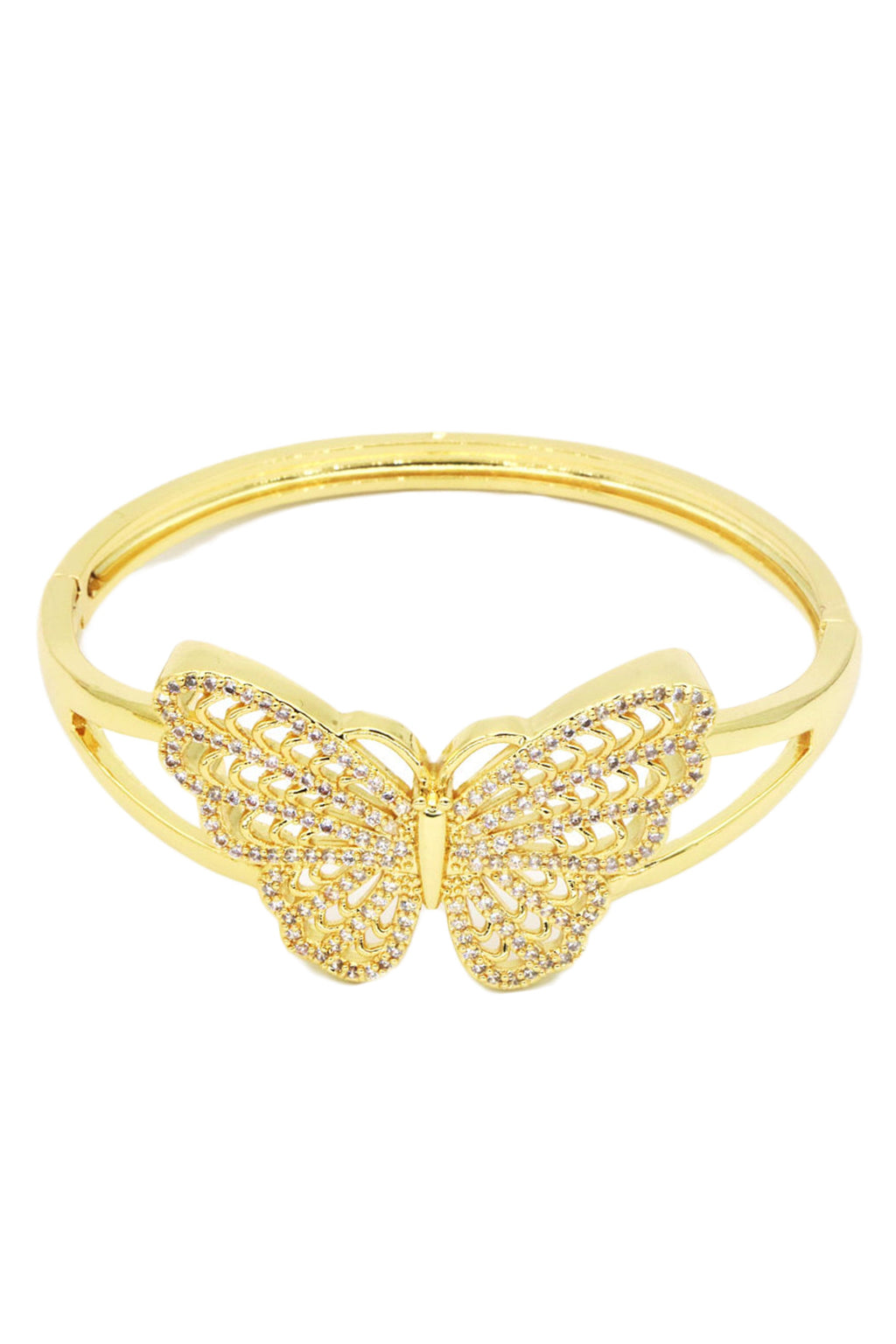 Butterfly Cubic Zirconia Cuff Bracelet B3960