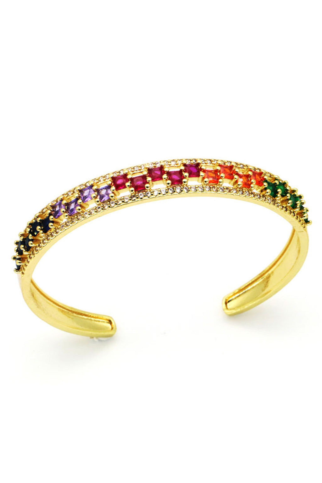 Multicolor Cubic Zirconia Cuff Bracelet B3963