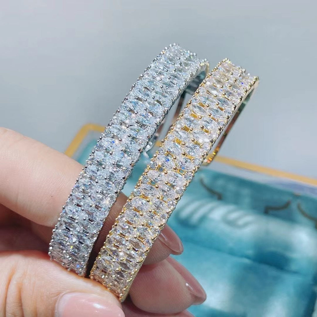 Cubic Zirconia Cuff Bracelet B3969