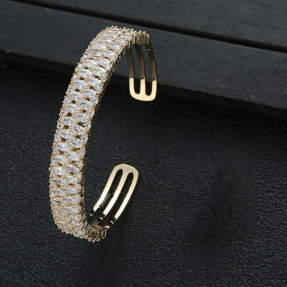 Cubic Zirconia Cuff Bracelet B3969