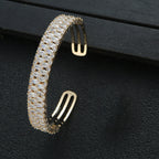 Cubic Zirconia Cuff Bracelet B3969