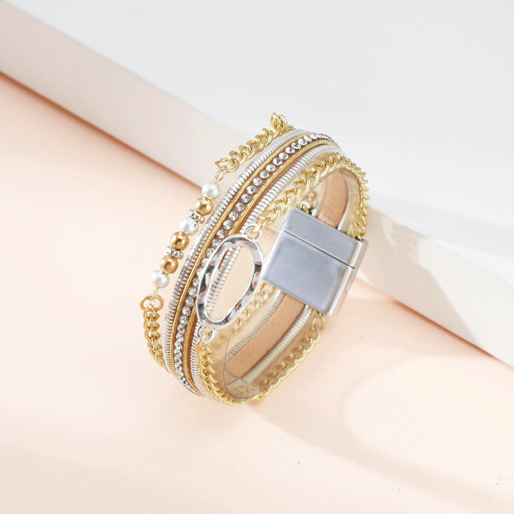 Geometry Multilayer Magnetic Bracelet B4009
