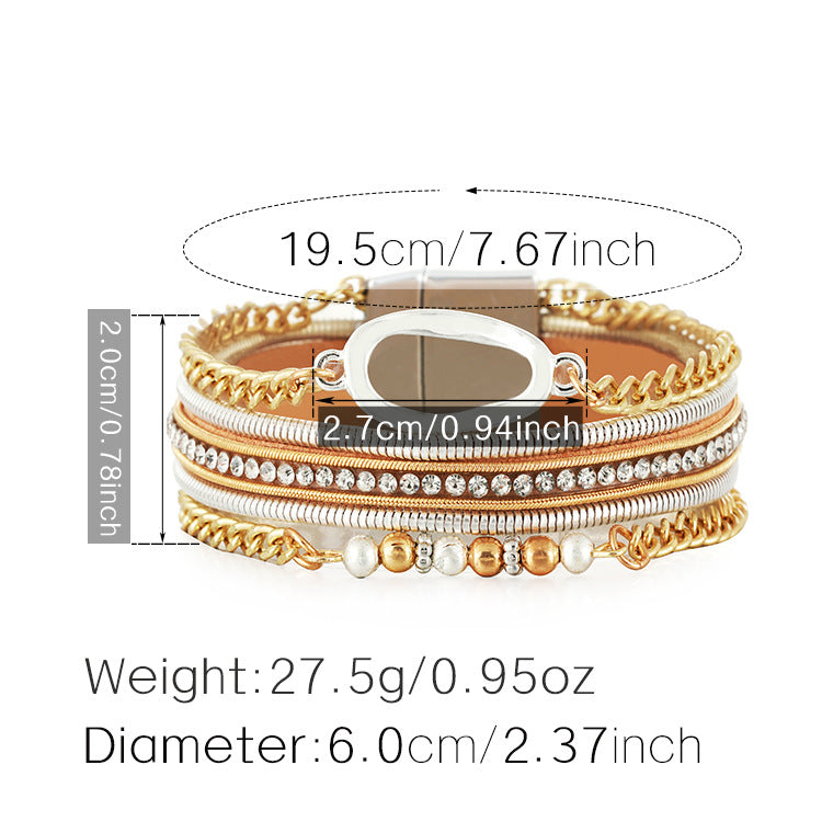 Geometry Multilayer Magnetic Bracelet B4009