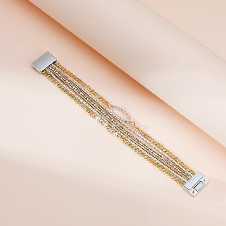 Geometry Multilayer Magnetic Bracelet B4009