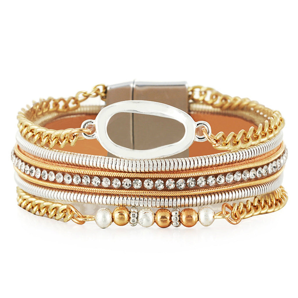 Geometry Multilayer Magnetic Bracelet B4009