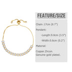 Cubic Zirconia Bead Chains Bracelet B4029