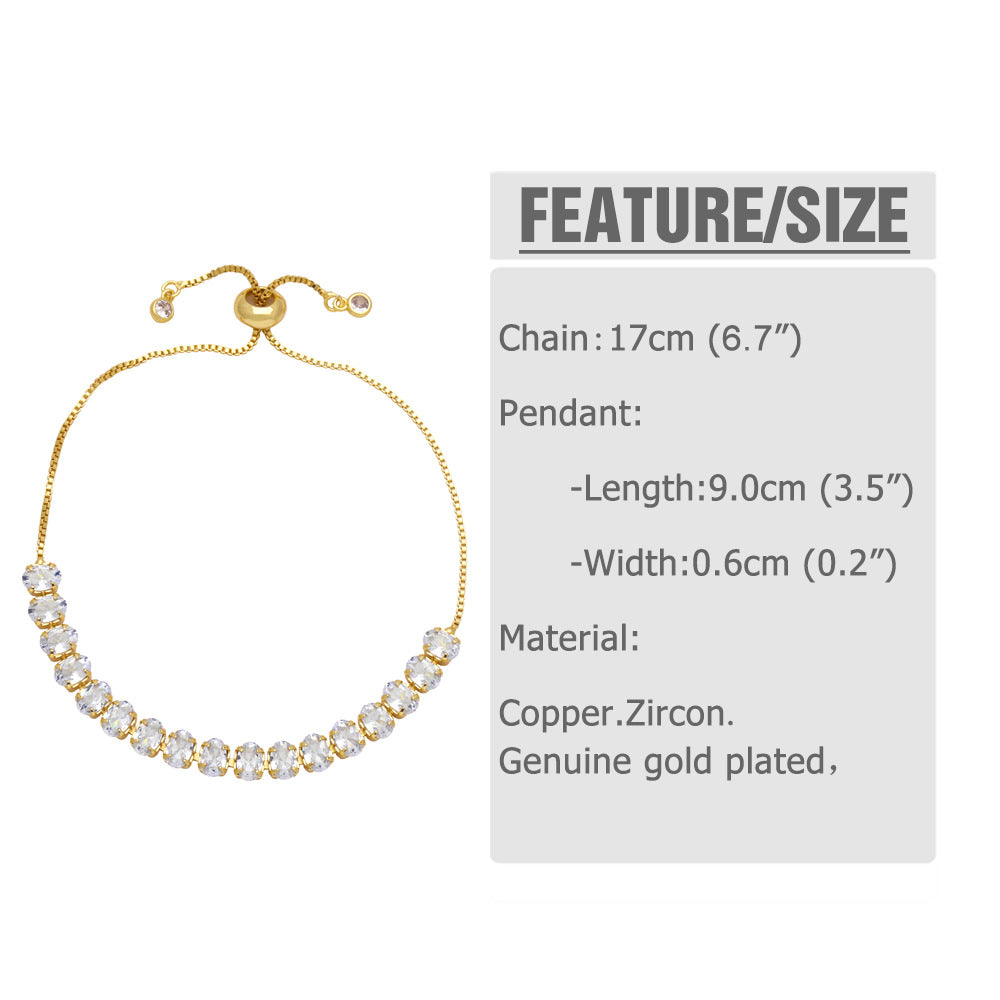 Cubic Zirconia Bead Chains Bracelet B4029