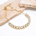 Cubic Zirconia Bead Chains Bracelet B4029