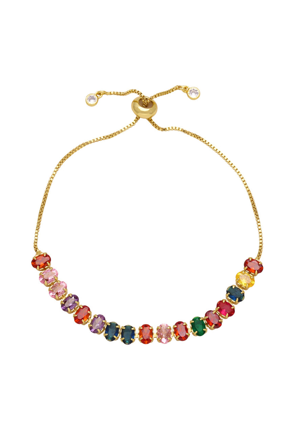 Cubic Zirconia Bead Chains Bracelet B4029