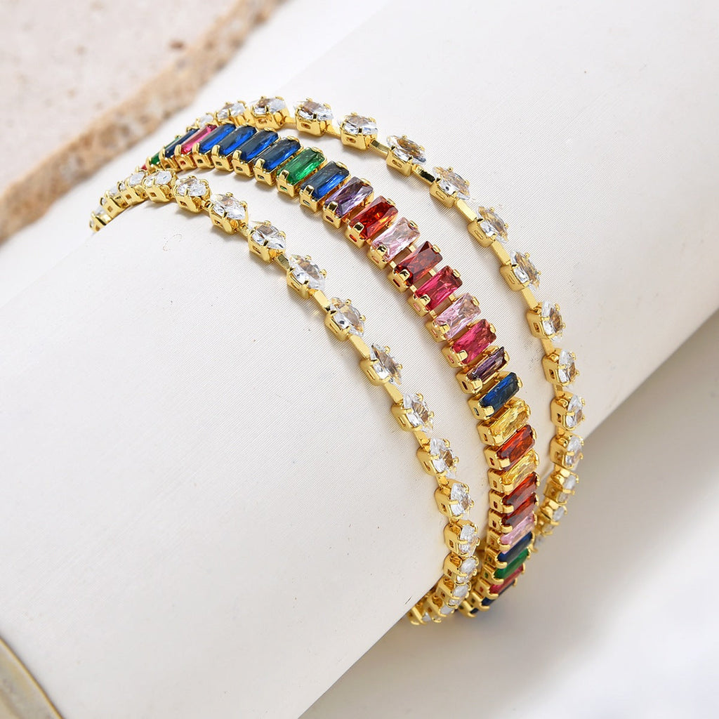 Multilayer Cubic Zirconia Chains Bracelet B4030