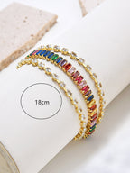 Multilayer Cubic Zirconia Chains Bracelet B4030