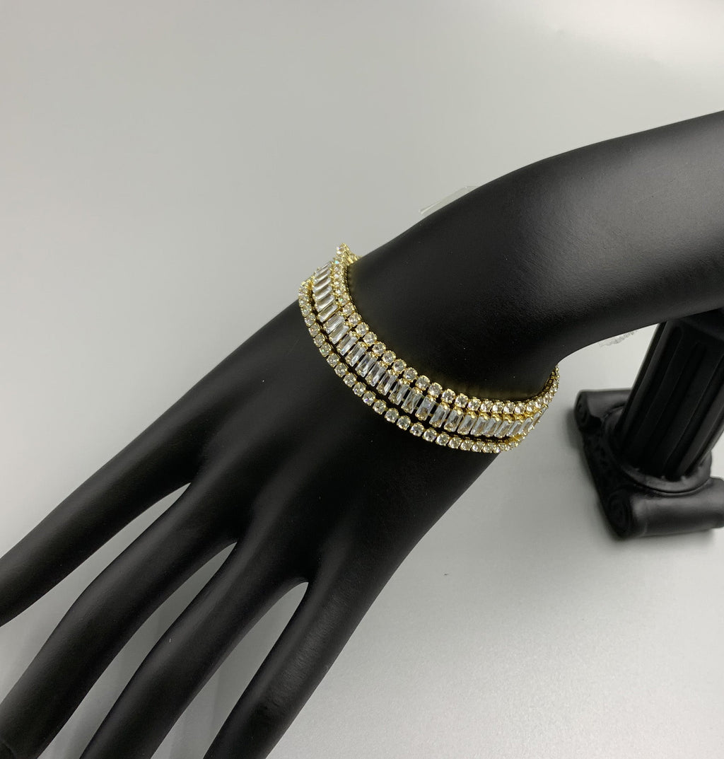 Multilayer Cubic Zirconia Chains Bracelet B4030