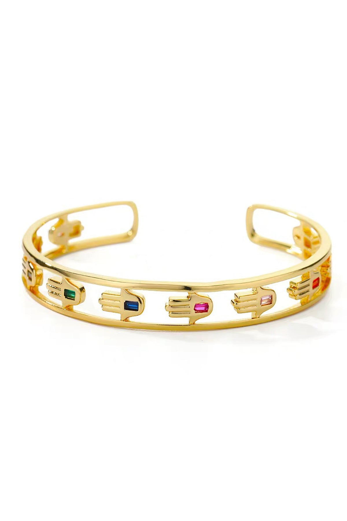 Fatima Palm Cubic Zirconia Bracelet B4032
