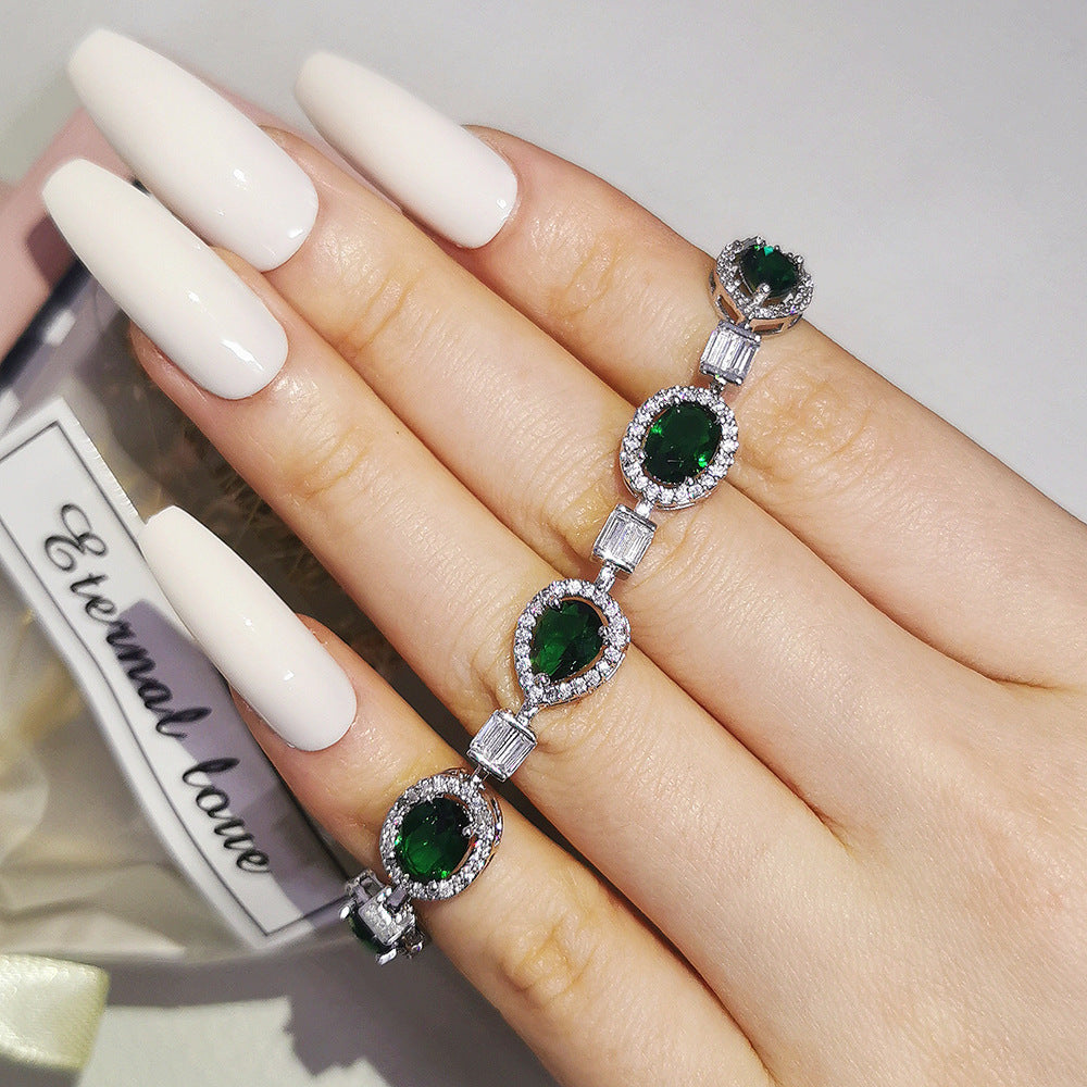 Geometry Cubic Zirconia Chains Bracelet B4045