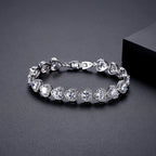 Heart Cubic Zirconia Chains Bracelet B4046