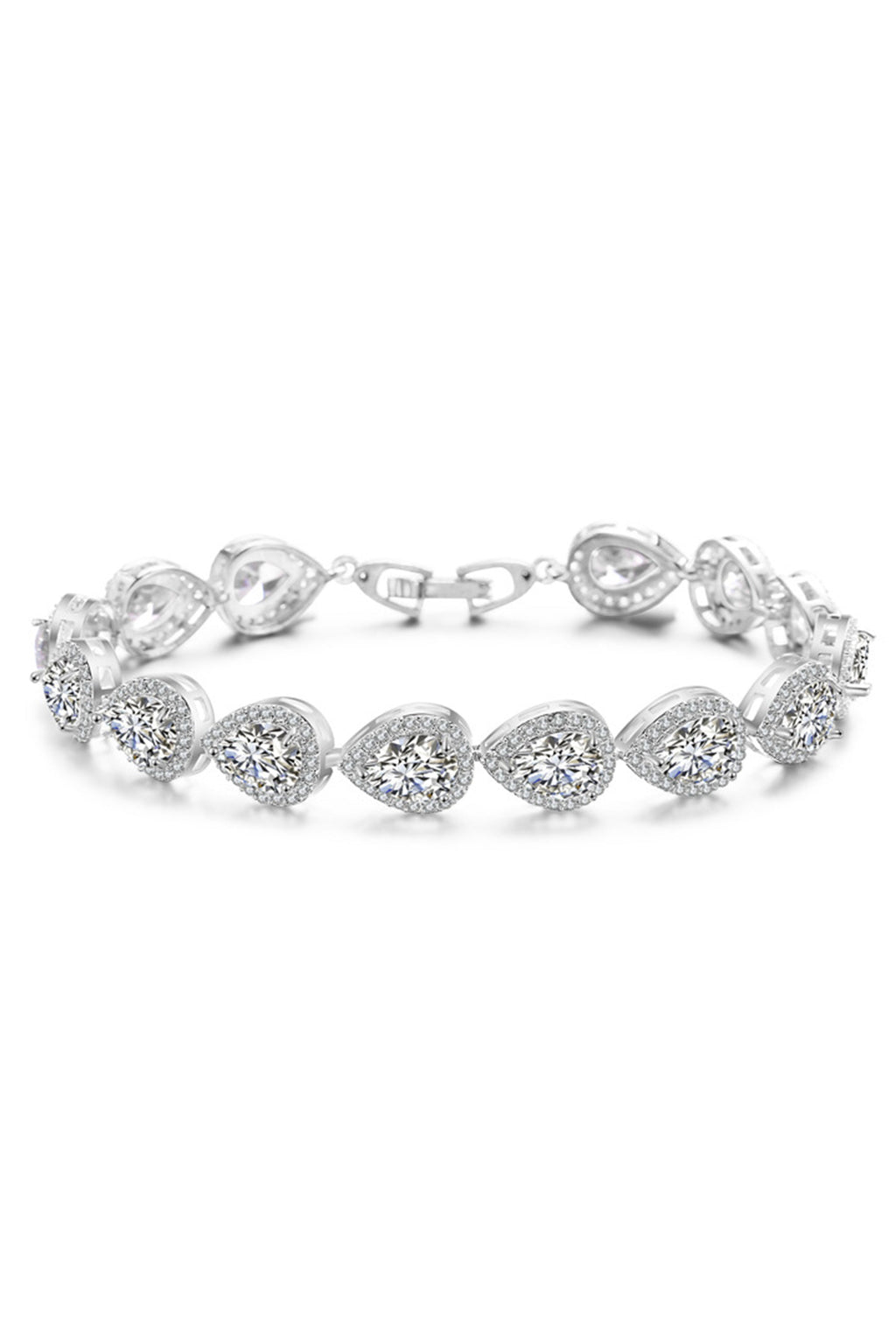 Heart Cubic Zirconia Chains Bracelet B4046