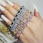 Square Cubic Zirconia Chains Bracelet B4047