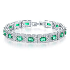 Square Cubic Zirconia Chains Bracelet B4047
