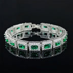 Square Cubic Zirconia Chains Bracelet B4047