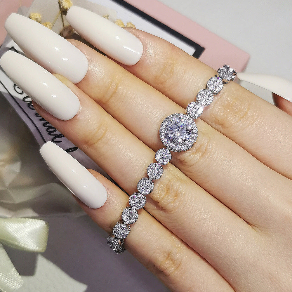 Cubic Zirconia Chains Bracelet B4048